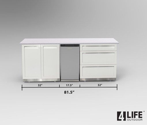 White 2 PC outdoor cabinets 2 door and 3 drawer