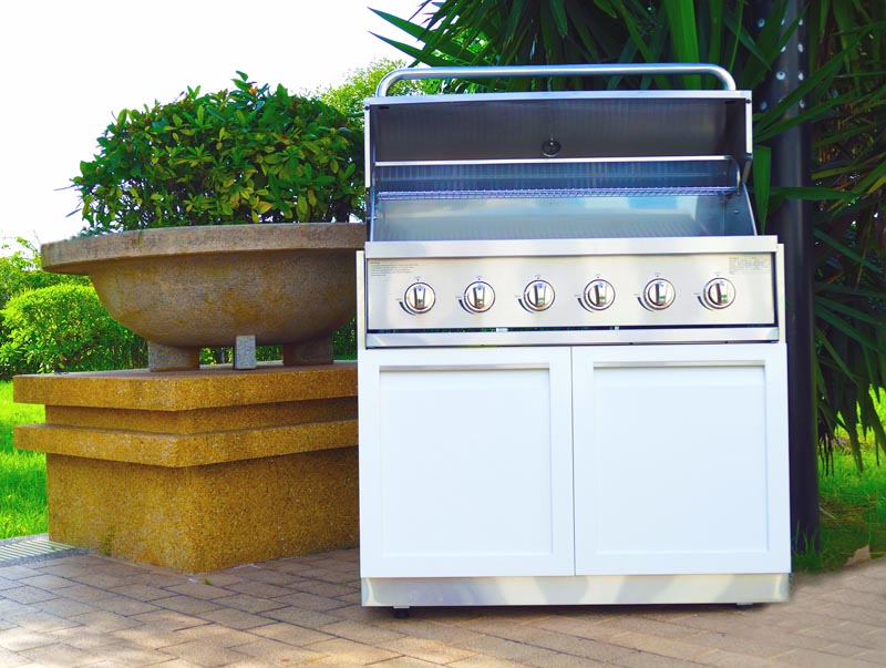 White stainless steel outdoor cabinet - BBQ Cabinet