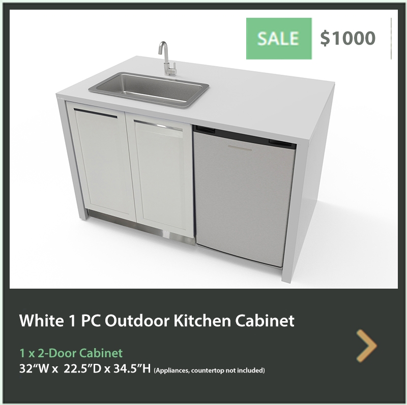1000 4 Life Outdoor White Stainless Steel Outdoor Kitchen 2-Door Cabinet