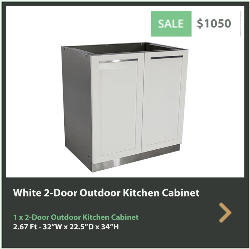 1050 4 Life Outdoor White Stainless Steel Outdoor Kitchen 2-Door Cabinet