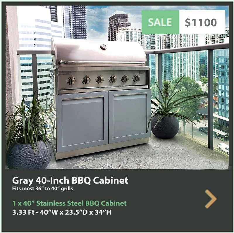 1100 4 Life Outdoor Gray Stainless Steel Outdoor Kitchen 40-inch BBQ Grill Cabinet web