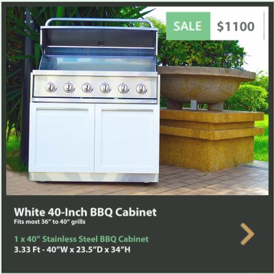 1100 4 Life Outdoor White Stainless Steel Outdoor Kitchen 40-inch BBQ Grill Cabinet web