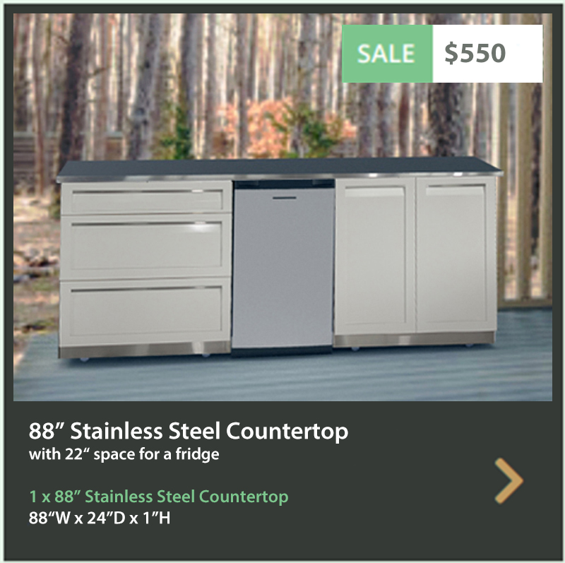 550 4 Life Outdoor 88 Inch Stainless Steel Outdoor Kitchen Countertop