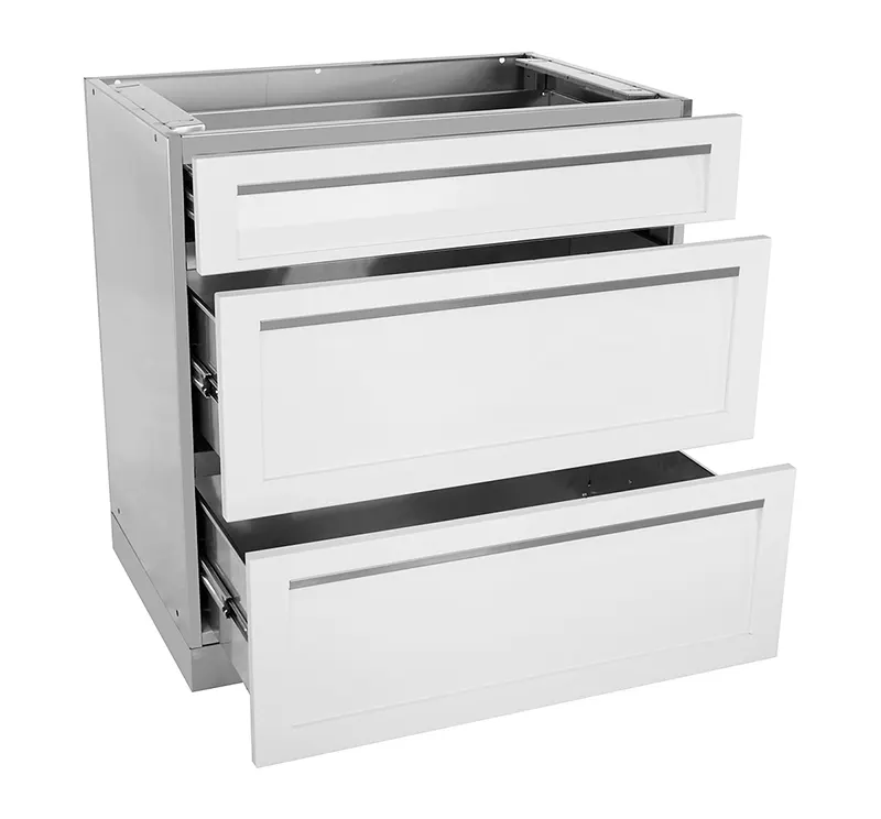 Outdoor cabinet - 3 Drawer Cabinet open web