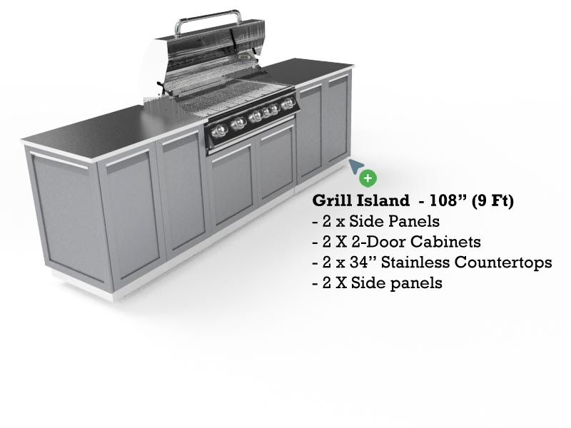 4 Life Outdoor Kitchen cabinets 7 PC modular stainless steel cabinets ...