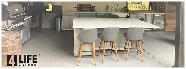 outdoor kitchen island gray